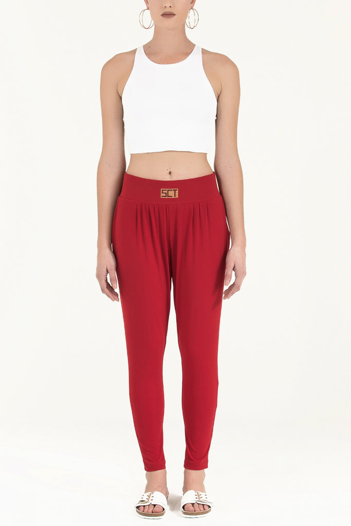 Red Wide cut pants 40682