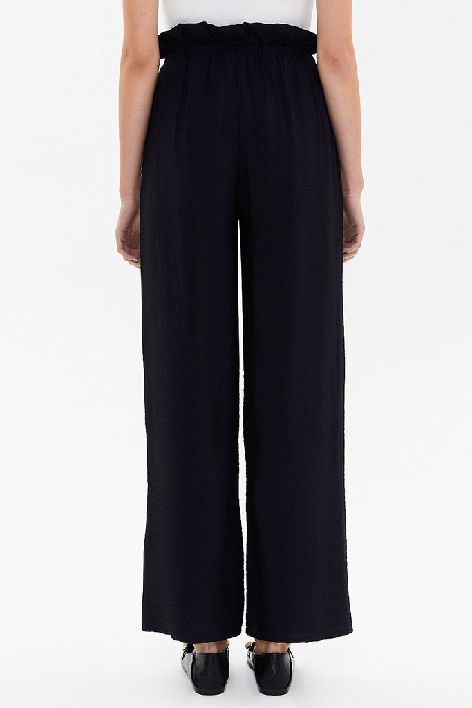 Navy Blue Wide cut elastic waist pants 41369