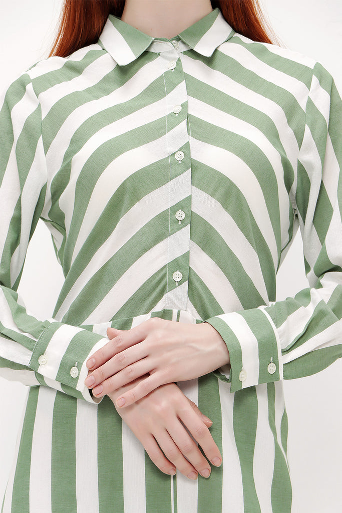 Green Tie midi dress 92889