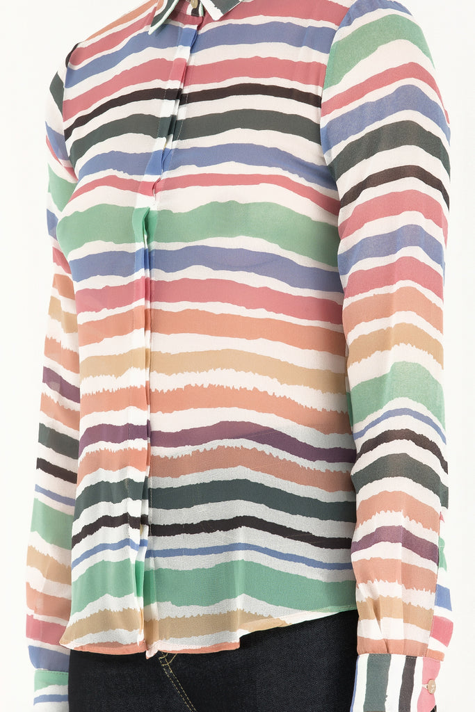 Desenli Şifon Gömlek 10662