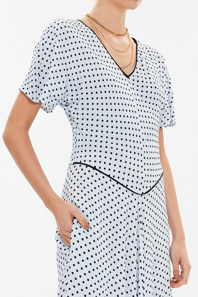 Blue Short sleeve maxi dress 92831