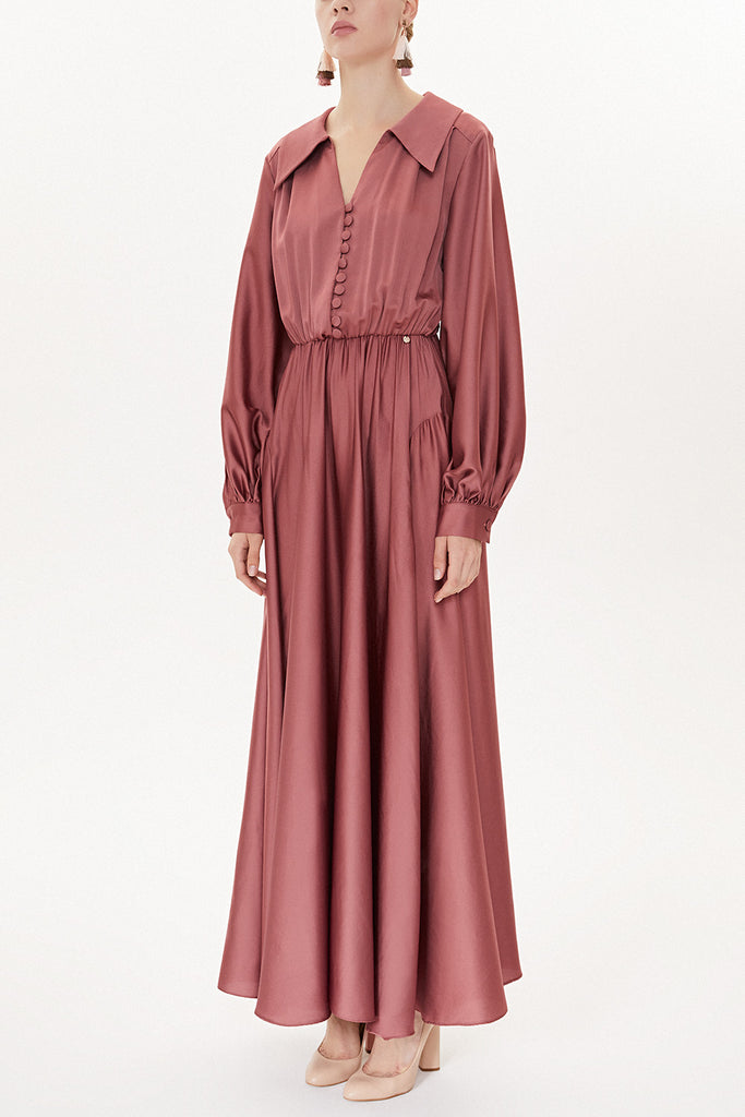 Cinnamon Ballon sleeve maxi dress 93447