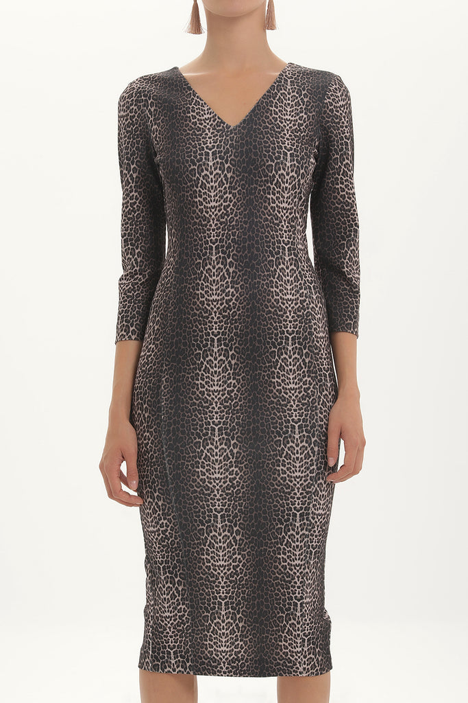 Pars V-neck  Slim fit  midi dress  91439