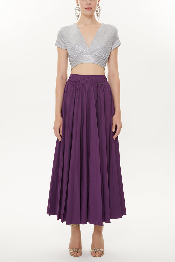 Purple Pleated skirt 81088