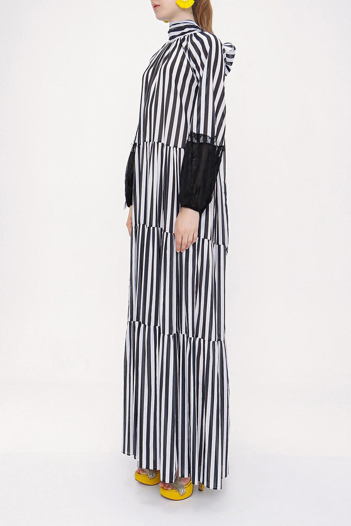 Striped Pleated wide cut dress 93938