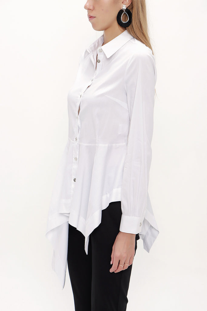 White Wide cut flowing shirt  10727