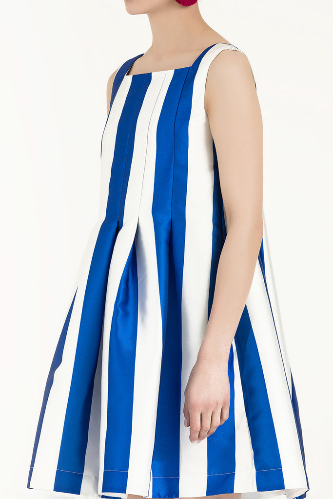 Pilili Çizgili Mini Elbise 91847