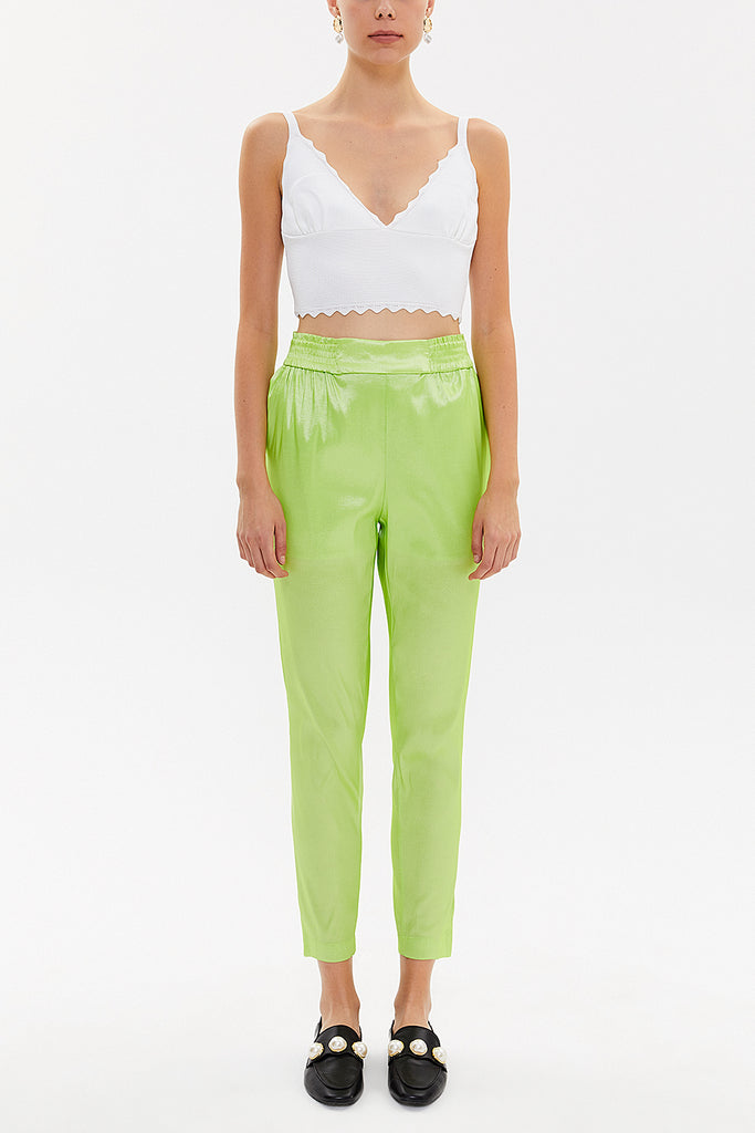 Green Elastic waist pants 41356