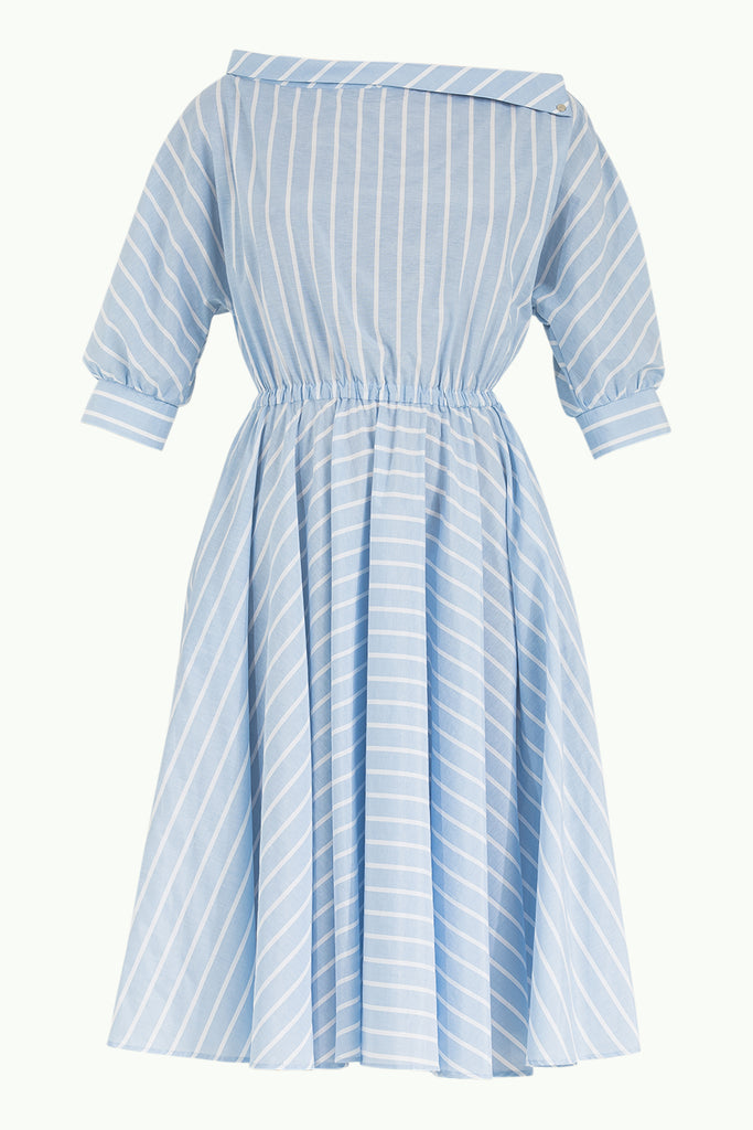 Asimetrik Düşük Omuz Midi Elbise 92271