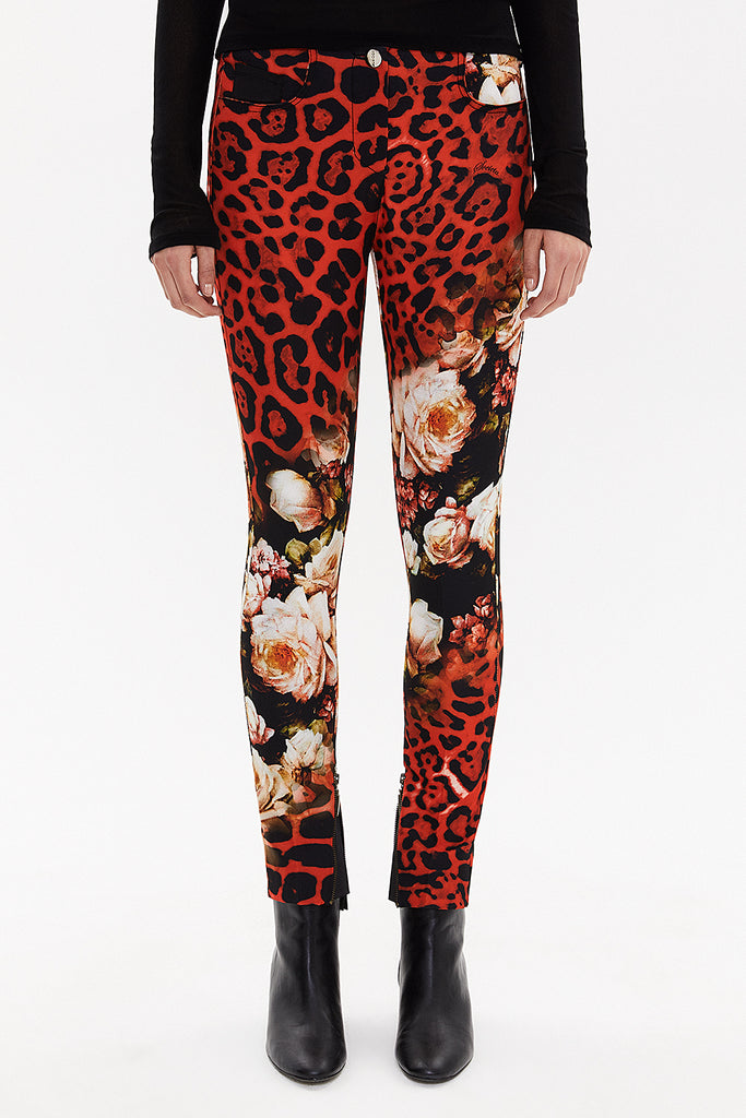 Red Printed pants 41119