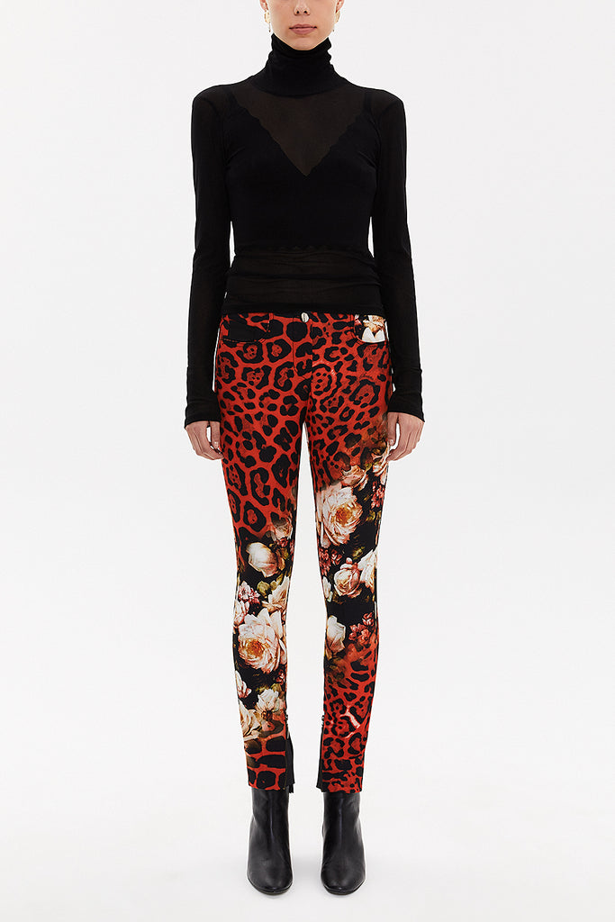 Red Printed pants 41119