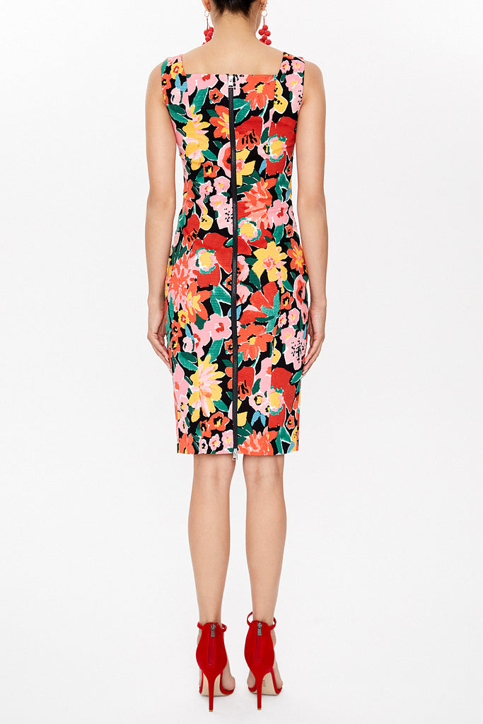 Patterned Zipped Slim fit mini dress 92723