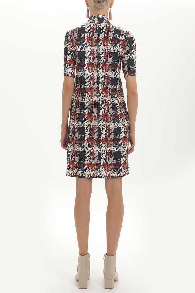 Patterned Wide cut mini dress 92165