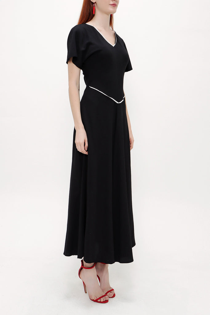 Black Short sleeve maxi dress 92831