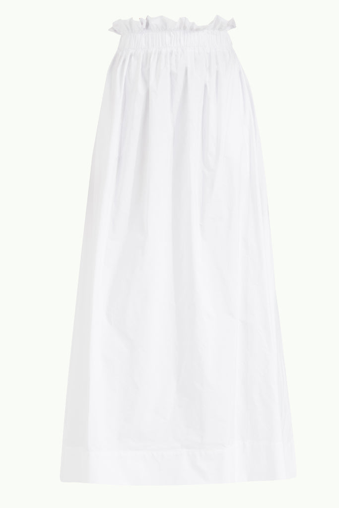 White Ruffled elastic waist maxi skirt 80995