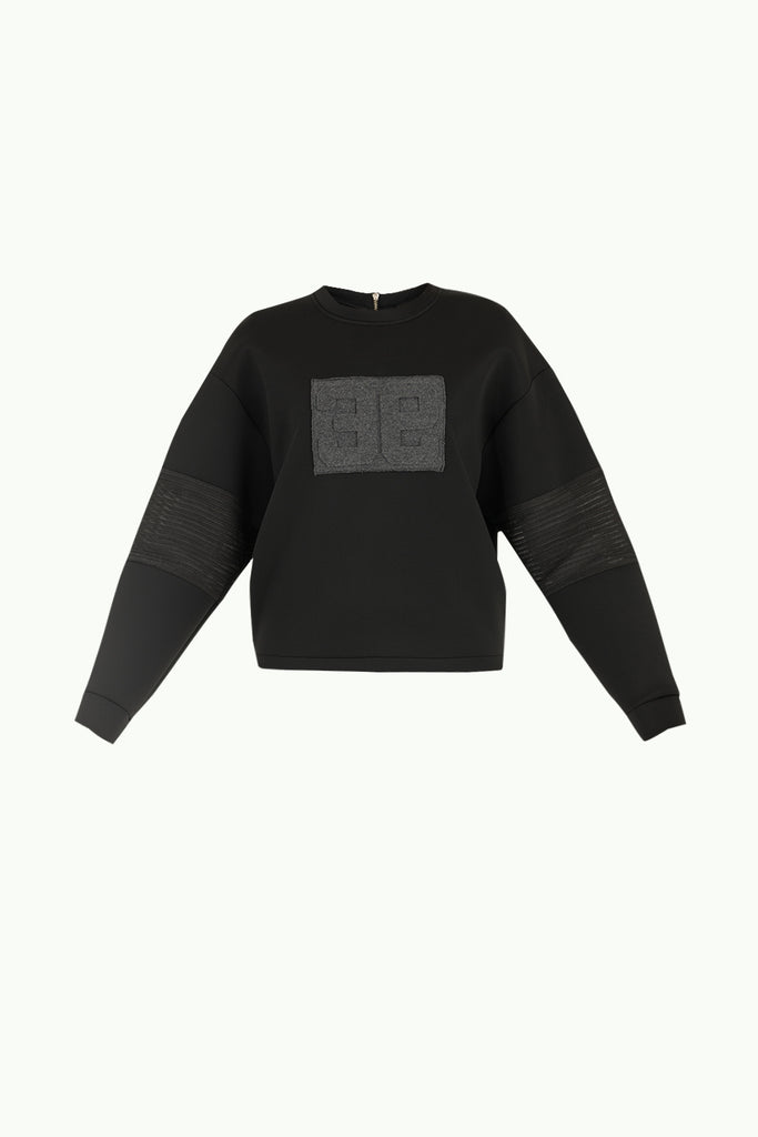 Kadın Baskılı Oversize Sweat Siyah 19555 M03161019555101