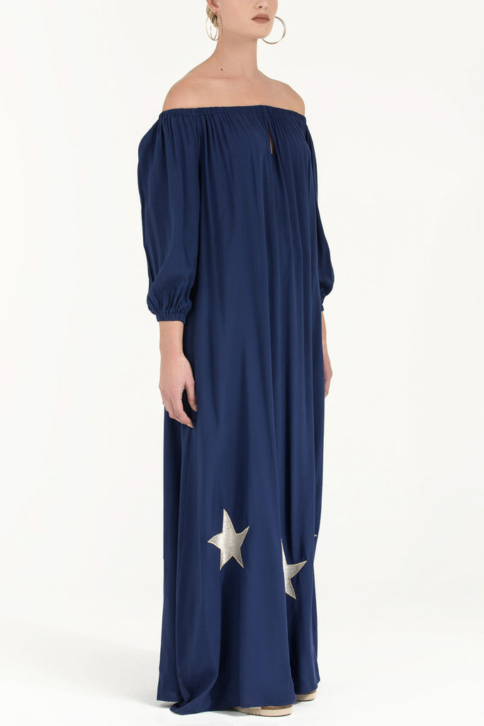 Yıldız Nakışlı Uzun Elbise 92242