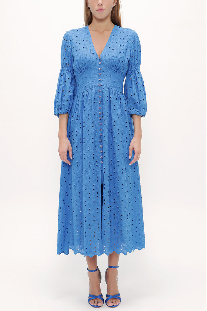 Blue Brode balloon sleeve maxi dress 92770