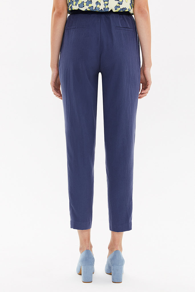 Blue Elastic wide cut pants 41341