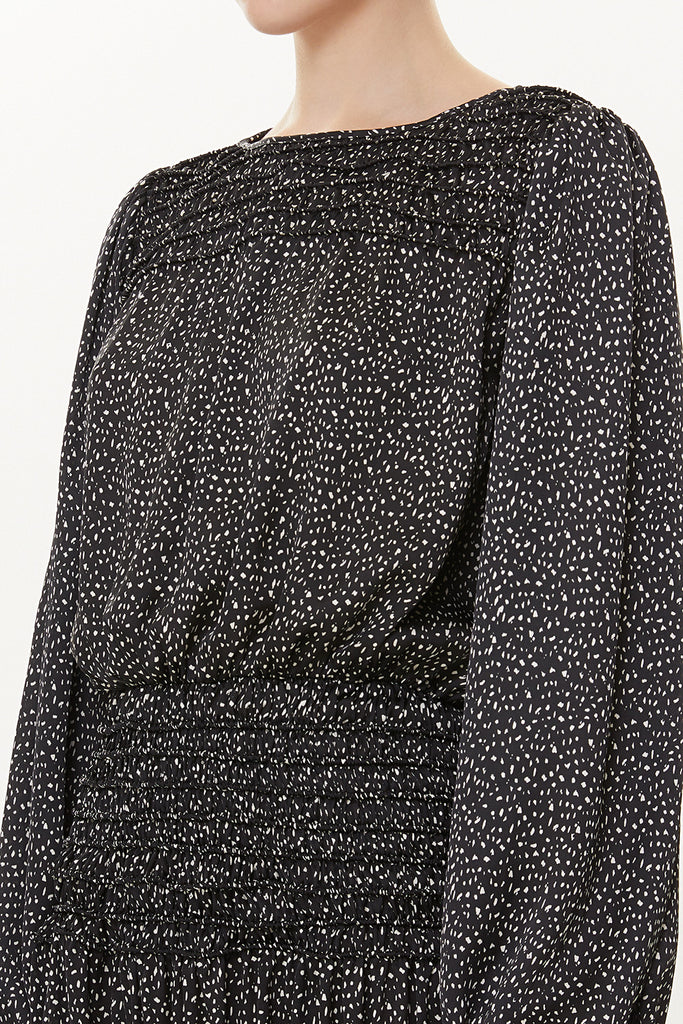 Black Elastic detail maxi dress 93417