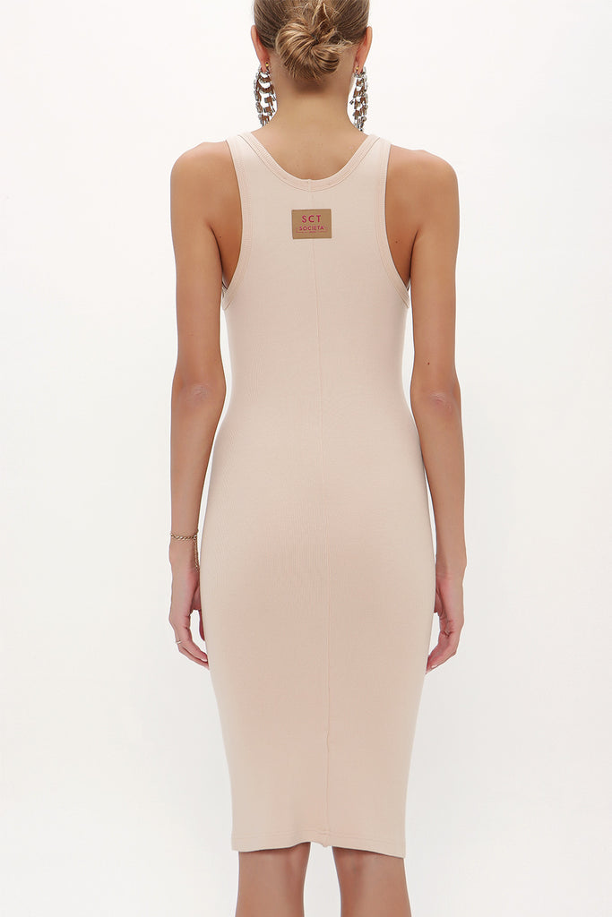 Beige Knitted midi dress 92062