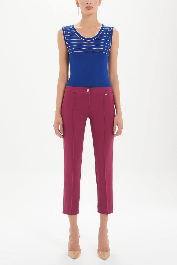 Fuchsia Rib seam lycra pants 41127