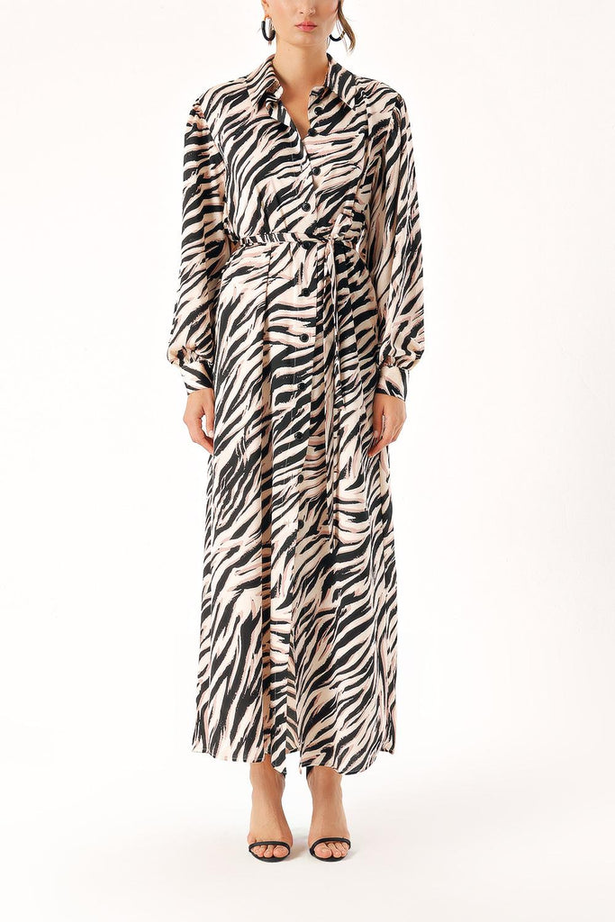 Zebra Pattern Loose fit shirt dress 94356