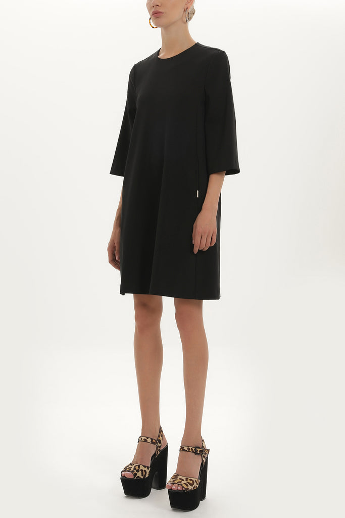 Black Wide cut mini dress 92238