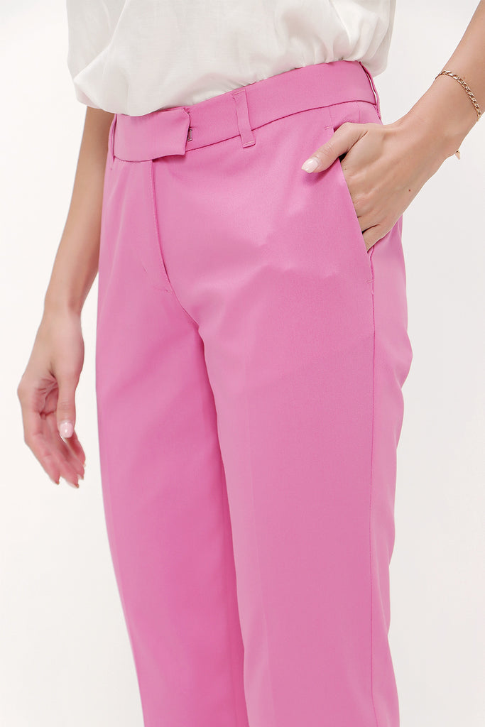 Fuchsia Low- cut  and straight cut pants 41304