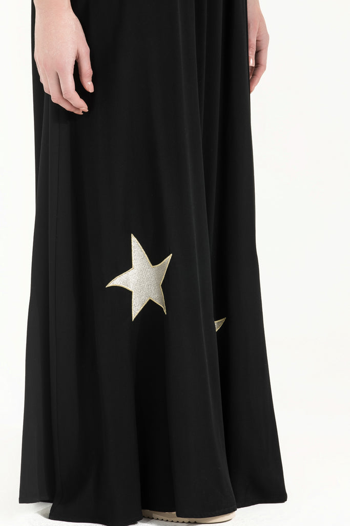 Yıldız Nakışlı Elbise Siyah 92242
