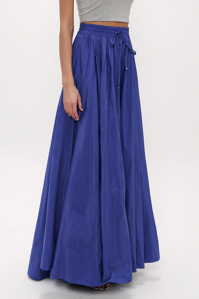 Navy Blue Pleated maxi skirt   81101