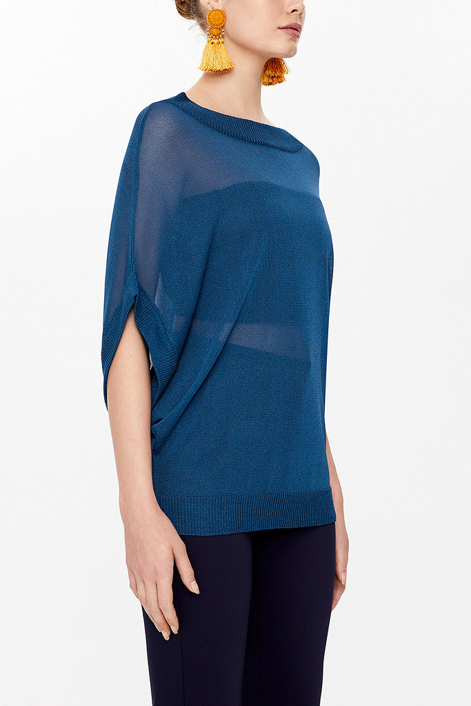 Oil Off shoulder  wide cut tricot  blouse  28828