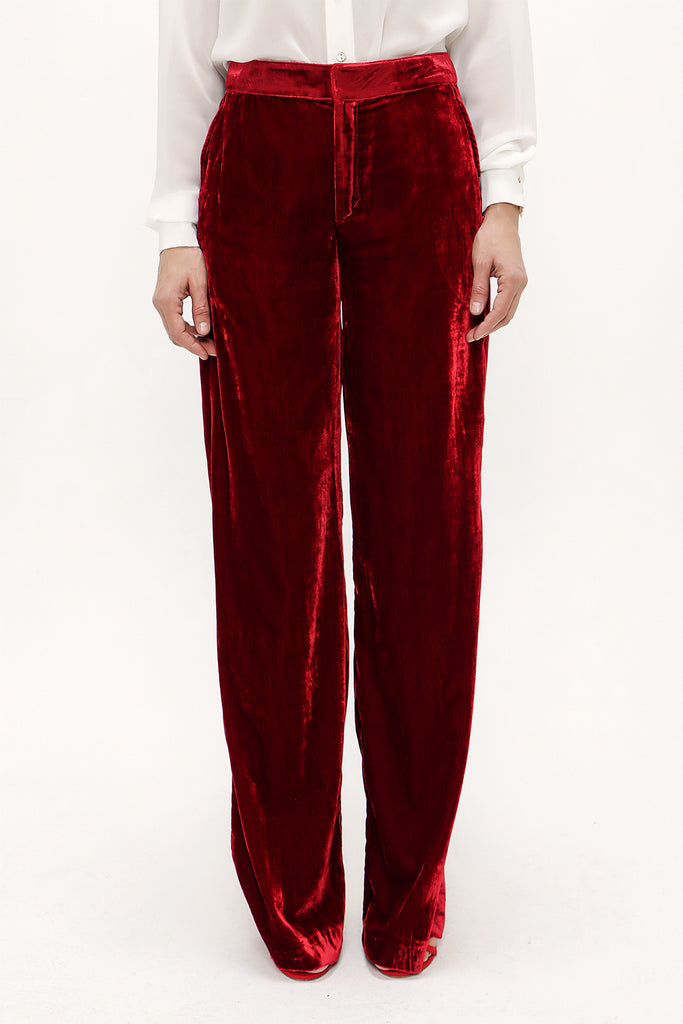 Burgundy Velvet Pants 41274