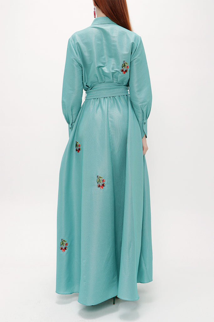 Mint Embroidered maxi  dress 92866