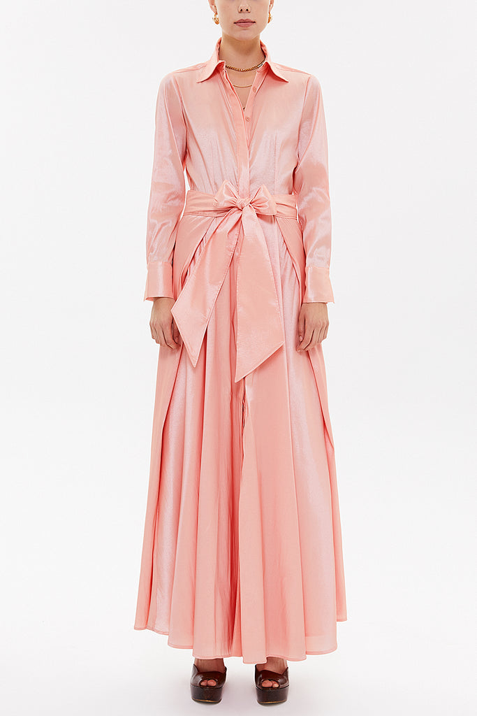 Salmon Tie-front maxi dress 92882