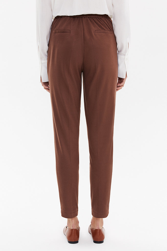 Brown Elastic wide cut pants 41348