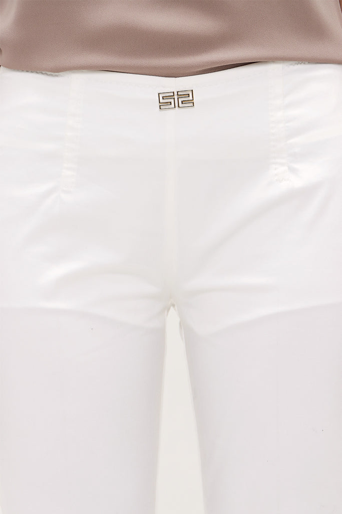 White Slim fit cotton pants 40665