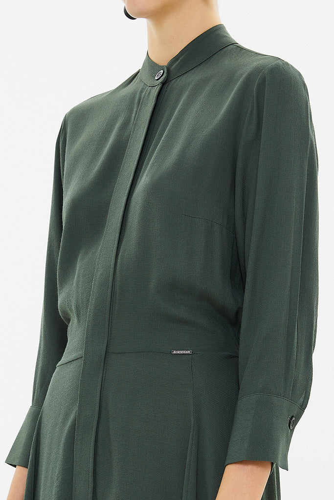 Green Elastic waist midi dress 92957