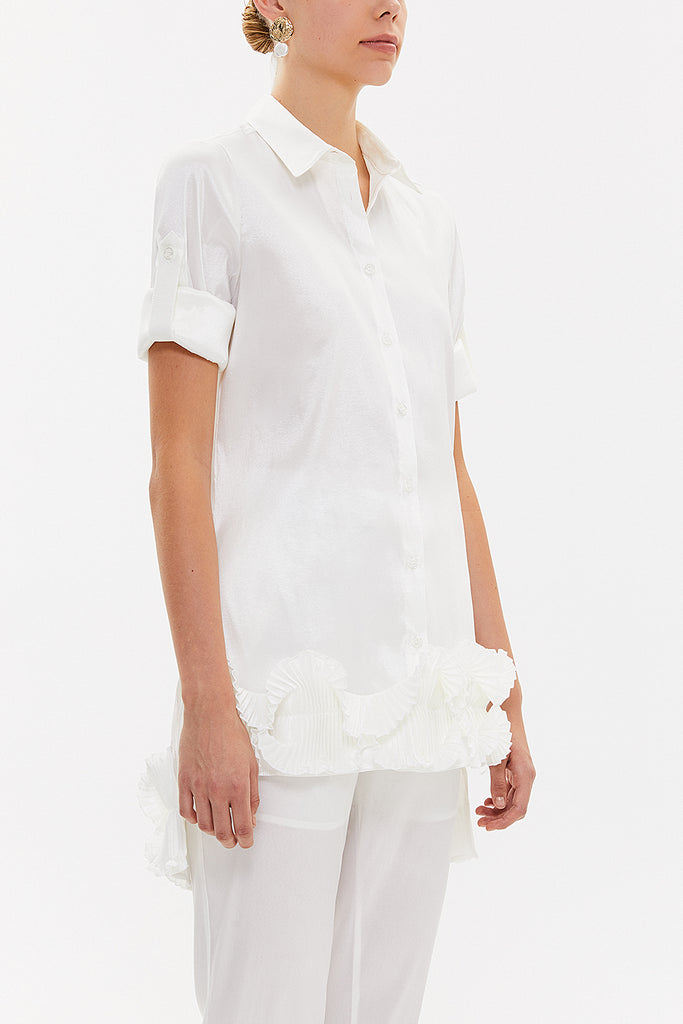 White Pleated shirt 10735