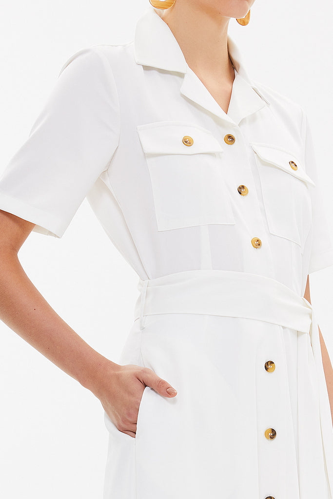 White Short sleeve maxi  dress 92867