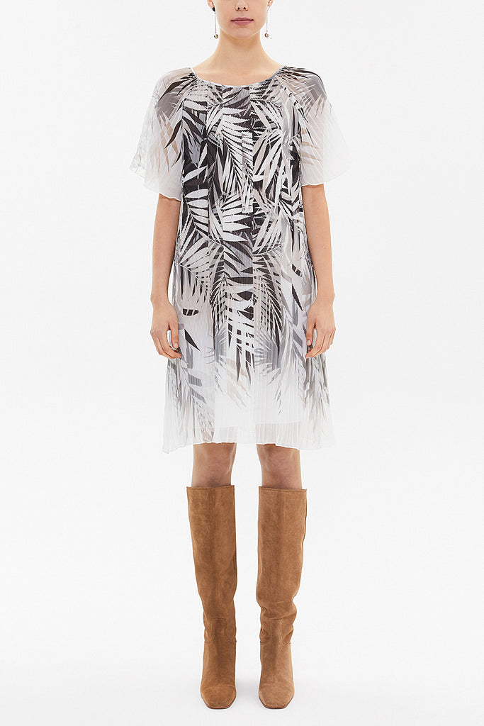 Gray Pleated mini dress 92638