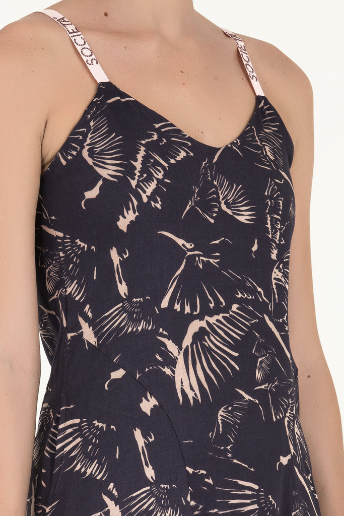 Kristal Taşlı Kolsuz Elbise Kahve 92337