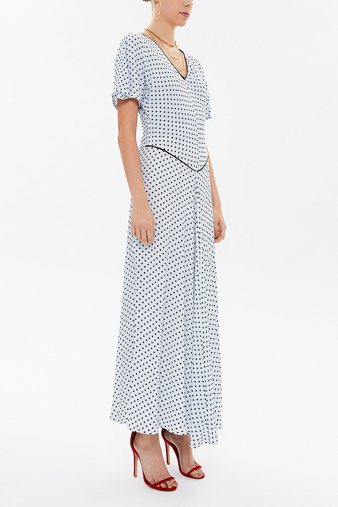 Blue Short sleeve maxi dress 92831