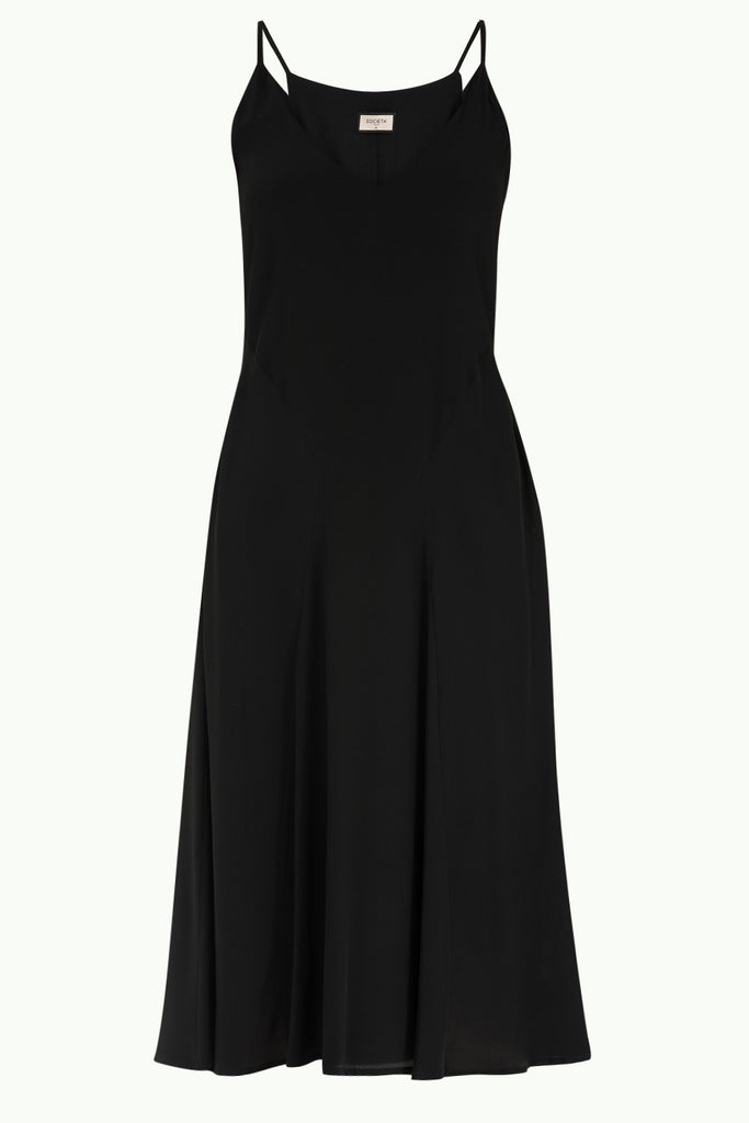 Askılı V Yaka Elbise Siyah 92296