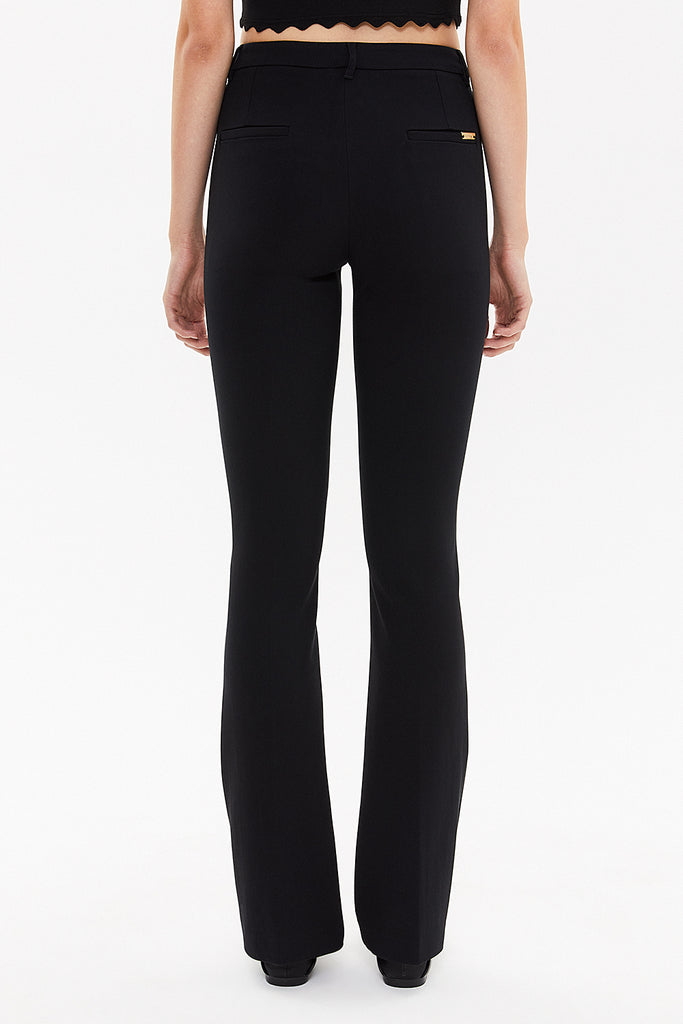 Black Low waist straight cut Pants 41260