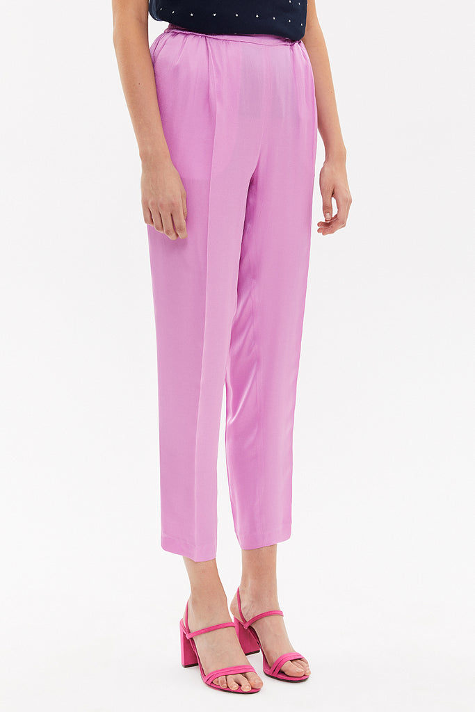 Lilac Elastic wide cut pants 41341