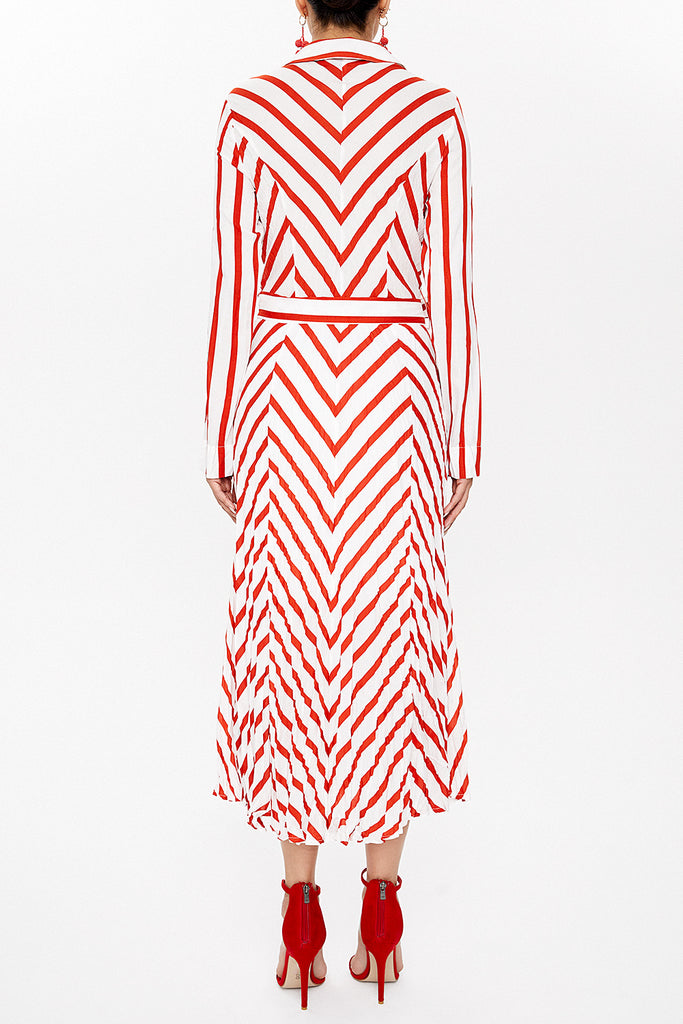 Red Crushed midi dress 92789