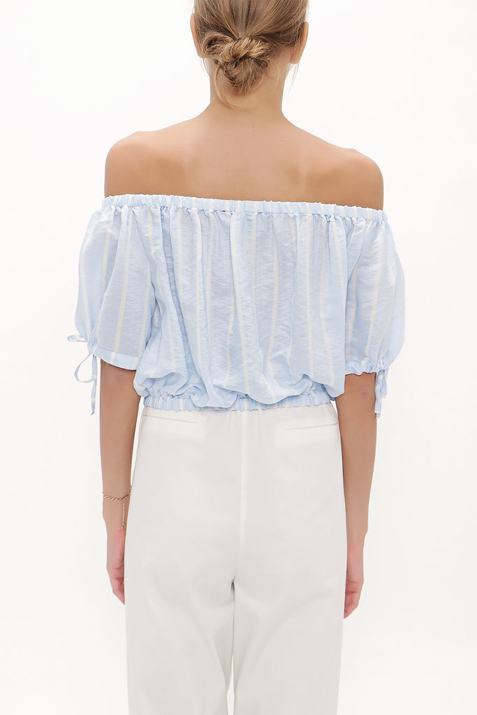 Blue Off shoulder  blouse  19628