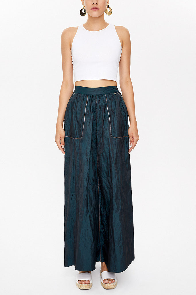 Green Maxi pocket  skirt  81098