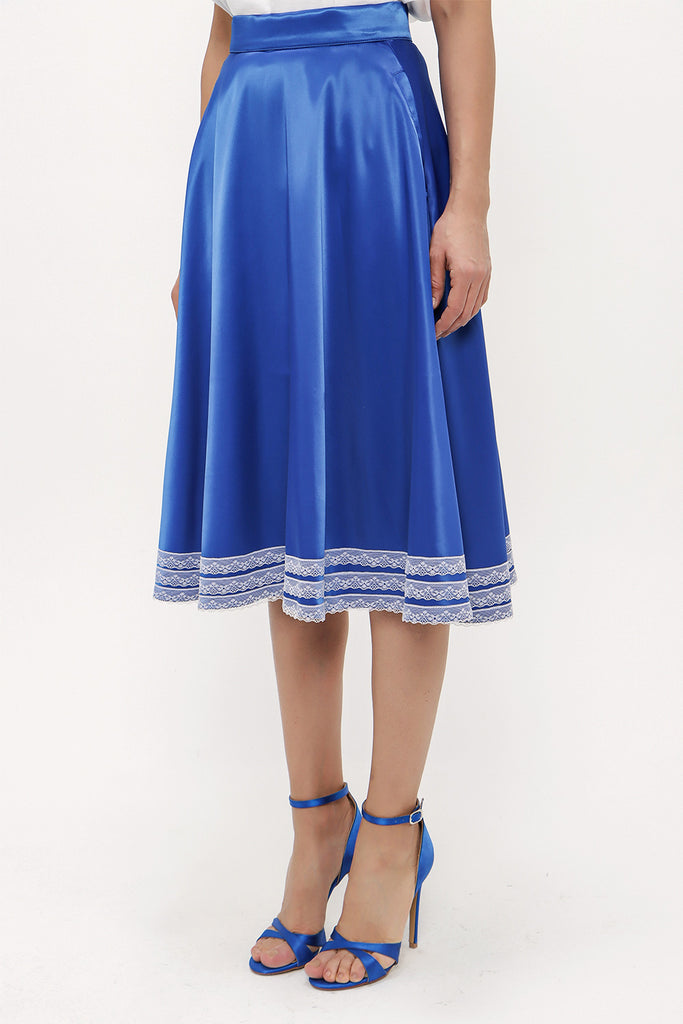 Blue Laced ruffled skirt 80963